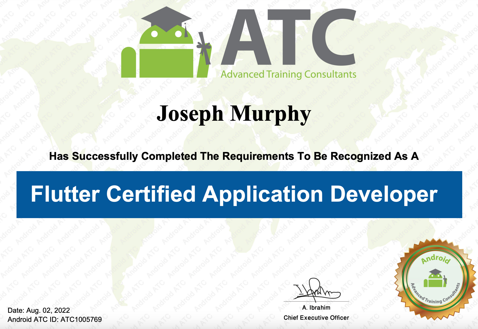 Flutter Certified Application Developer